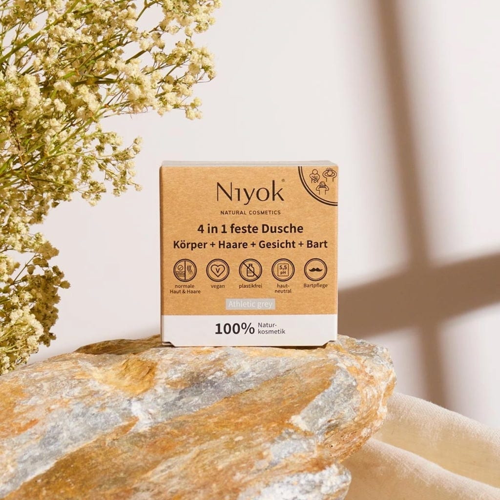 Niyok  4in1 Feste Dusche Athletic Grey, 80 g