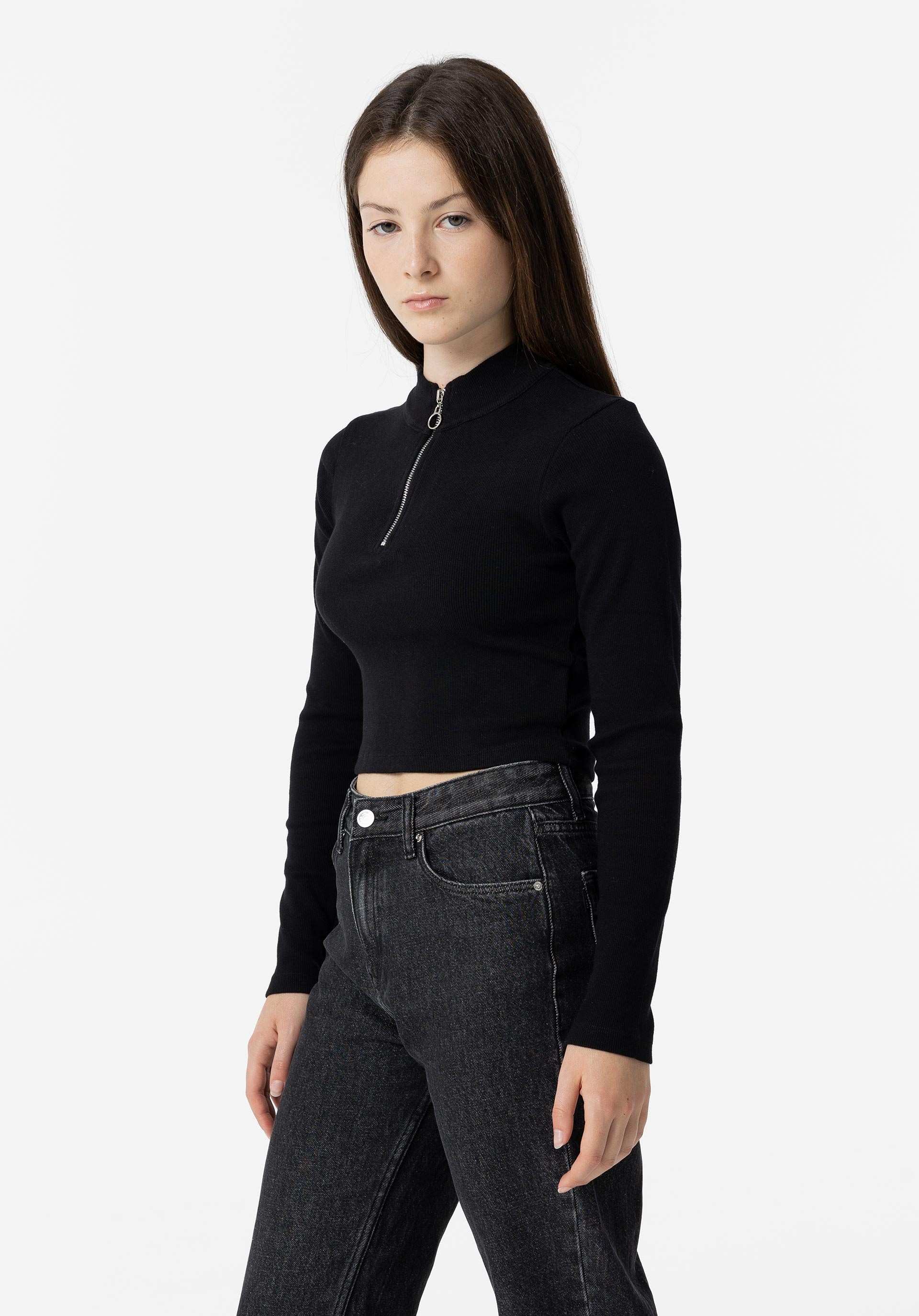 T-shirt Cropped com Fecho
