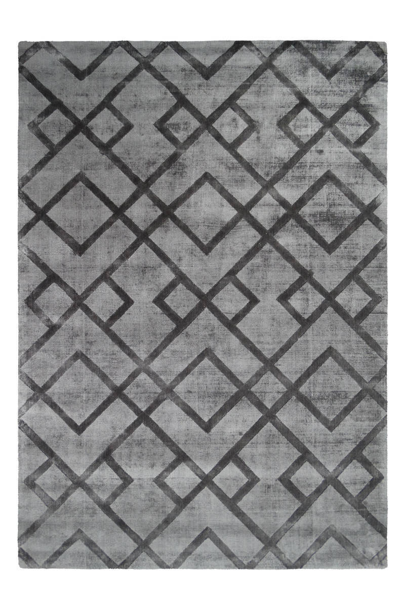 Kurzflorteppich LUXURY 300 - grau-anthrazit - Retro-Design - 80x150 cm