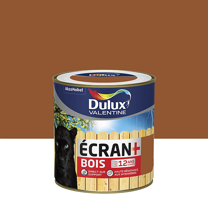 Peinture extérieure bois Ecran+ Bois Dulux Valentine satin teck 0,5L