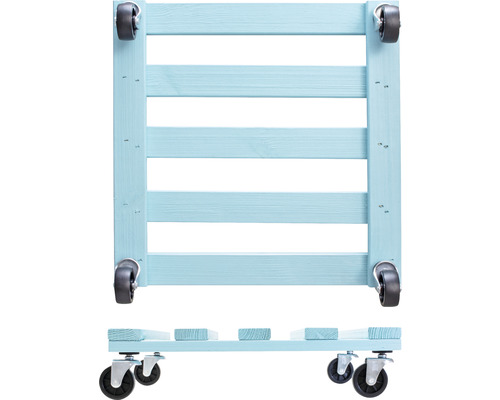 Wagner plantenwagen met kunststof wielen, 38 x 38 x 9,5 cm, hout, blauw