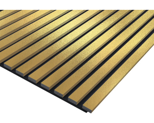 Akoestisch paneel, geborstelde gouden folie-afwerking, 2400 x 572 x 19 mm
