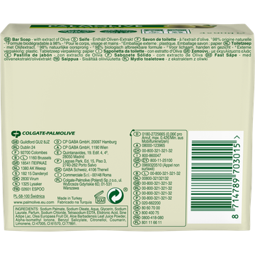 Palmolive Naturals Moisture Care Melk en Olijf Blokzeep 4x90g