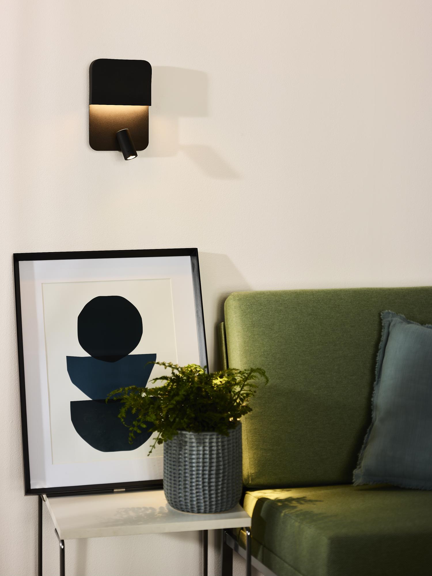 Boxer wandlamp LED zwart