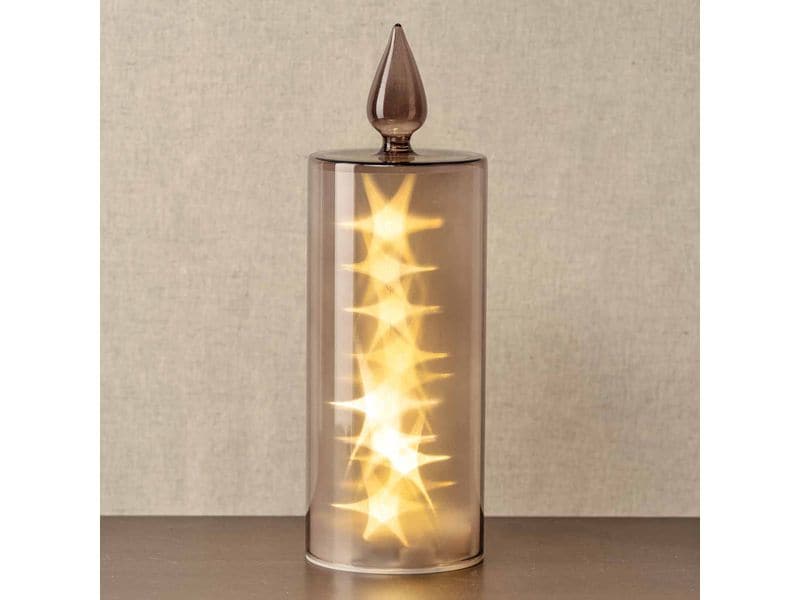 Leonardo Kerze Silenzio LED, 30 cm, Grau LED-Weihnachtskerze