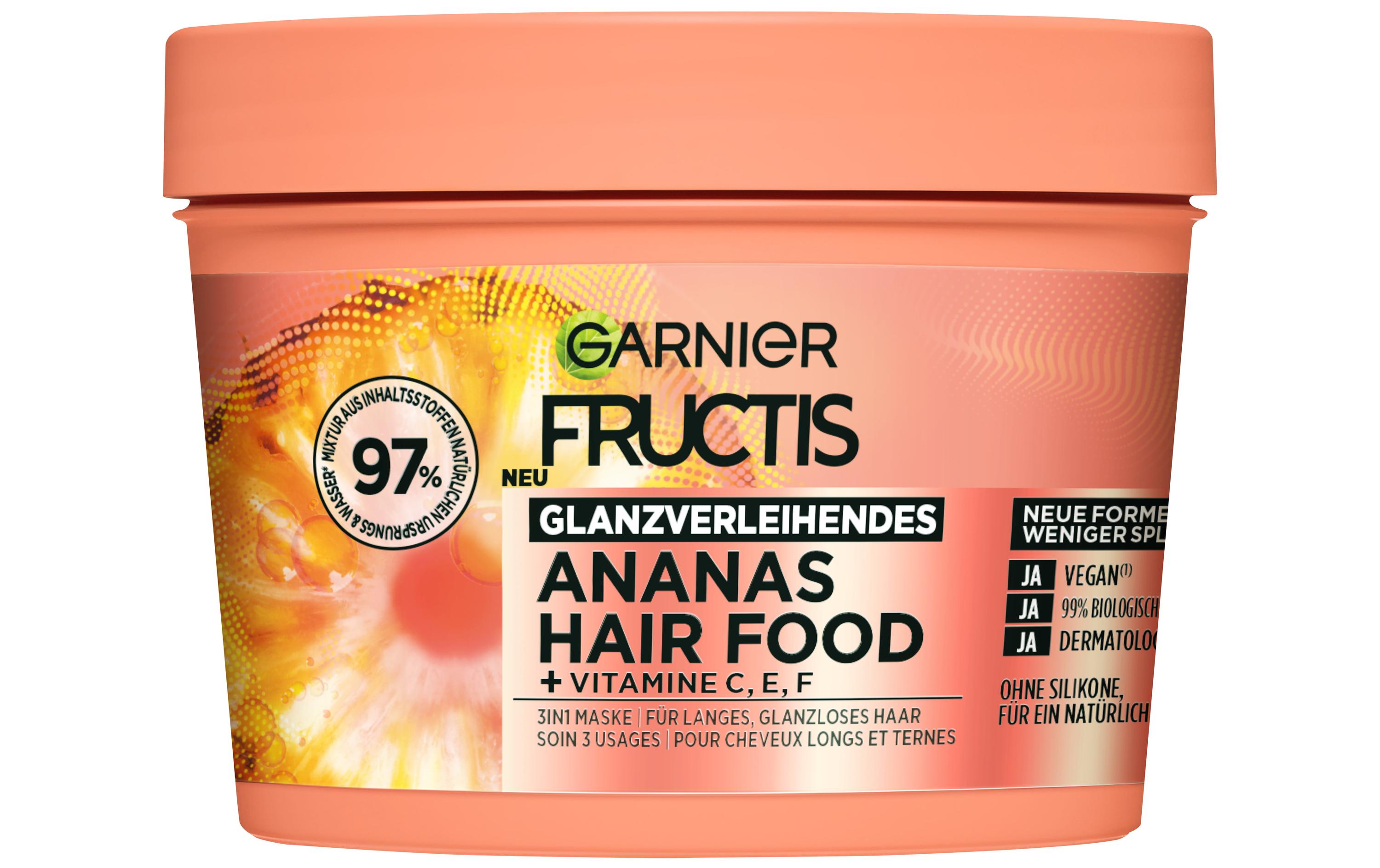 Fructis Hair Food 3in1 Maske Ananas 400 mlMaske pflegt langes, glanzloses Haar und verleiht neuen Glanz