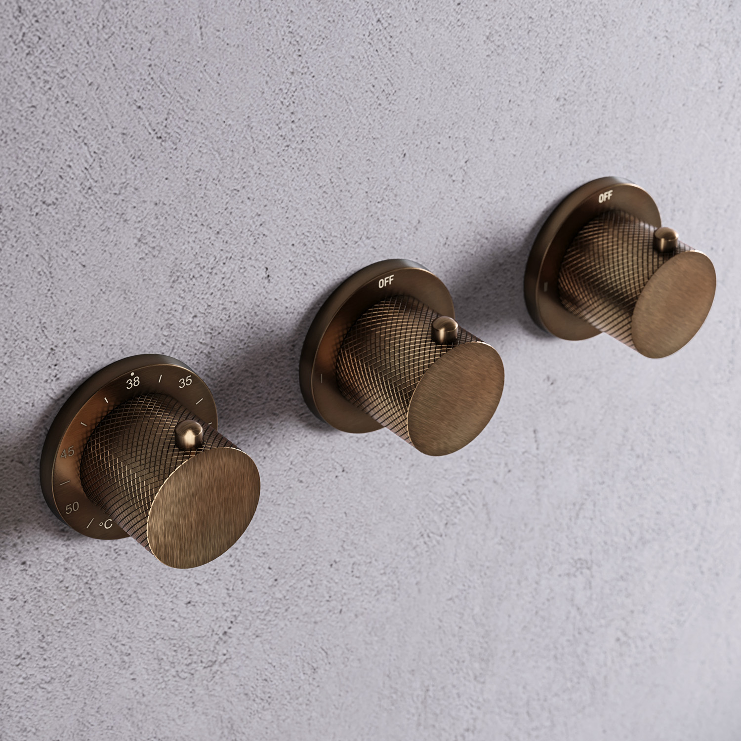 Saniclear Plus Curved Pro inbouw badkraan met vrijstaande uitloop verouderd messing
