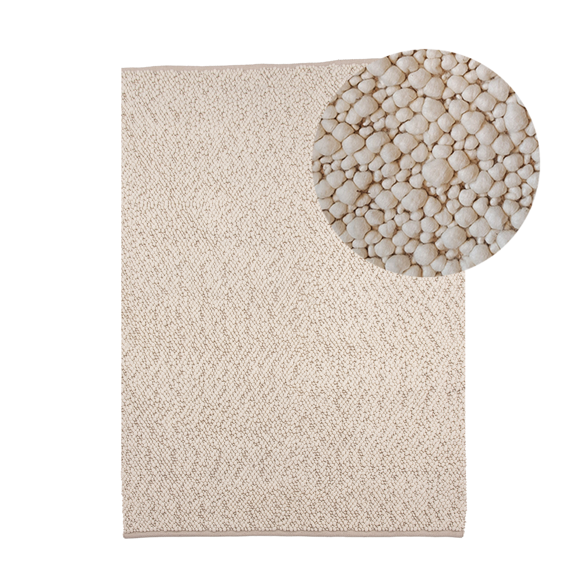 Wollen vloerkleed Rivka Gebroken wit