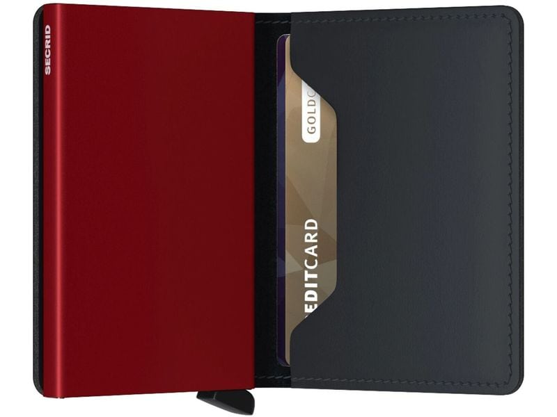 SECRID Portemonnaie Slimwallet Matte Black Red Noten- und Karten-Portemonnaie mit RFID-Schutz