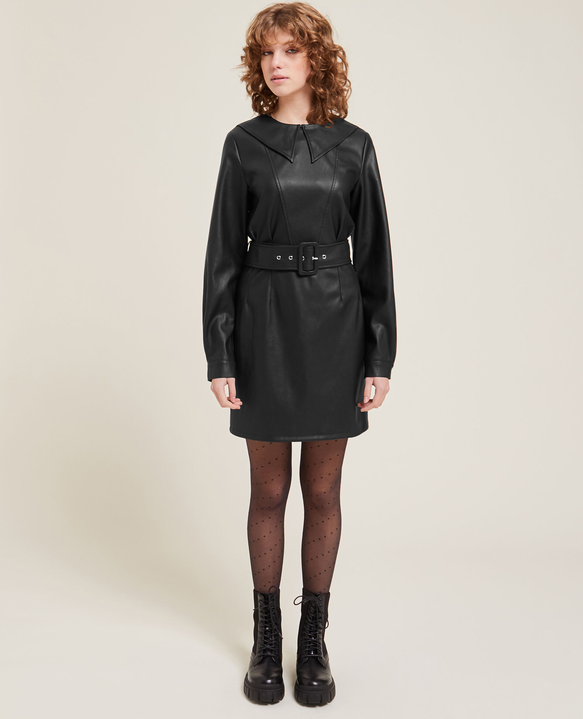 Robe en simili cuir - Noir