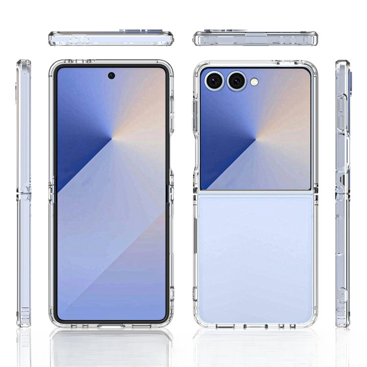 Samsung Galaxy Z Flip7 Hybrid Hülle TPU Bumper mit Acryl Rückseite - Transparent
