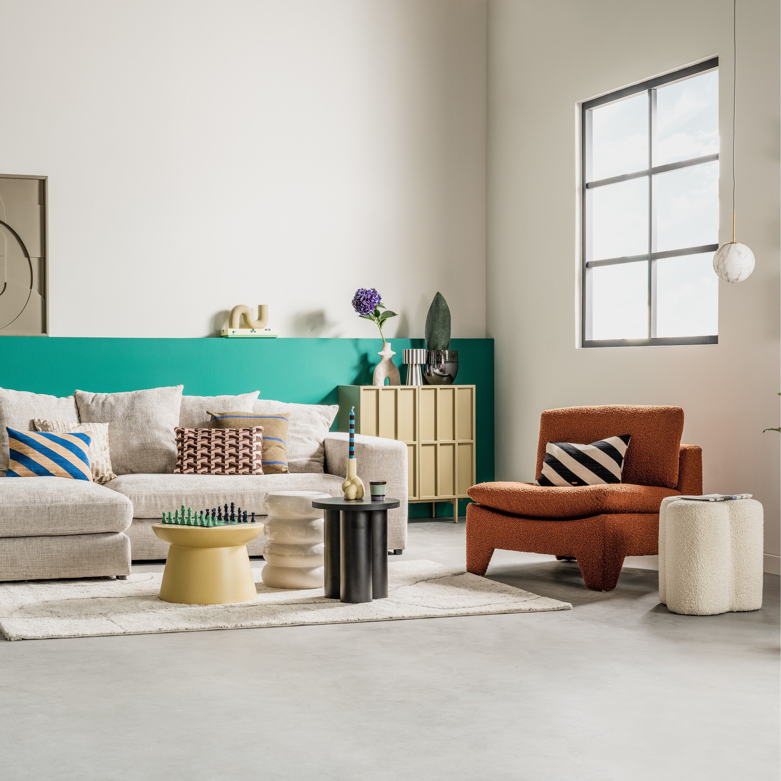 HKliving Earthenware Bijzettafel XL - Green