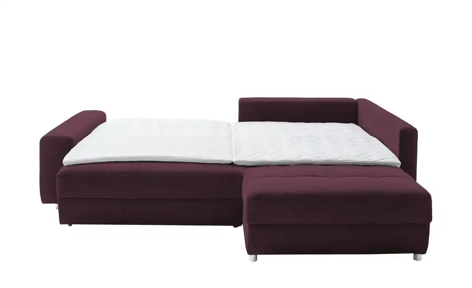 Ecksofa Arissa de Luxe Burgund rechts Webstoff