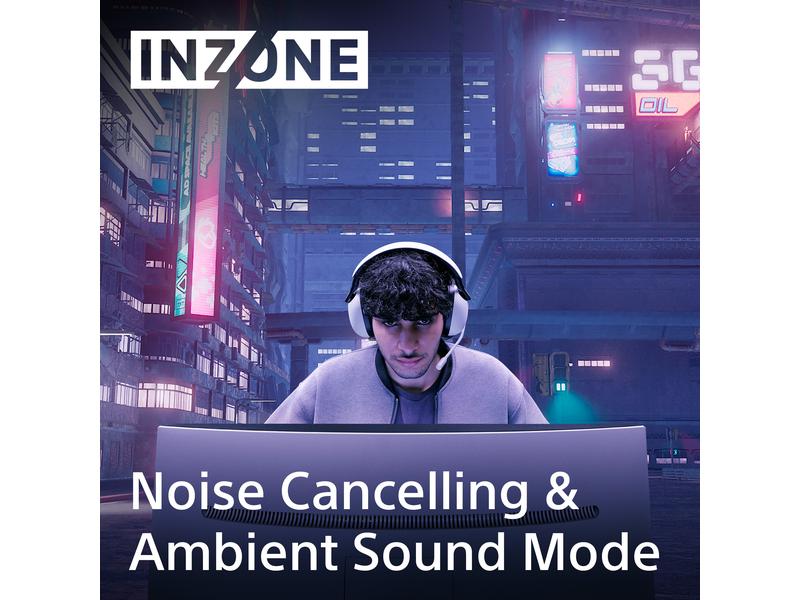 Sony Headset INZONE H9 Weiss Kabelloses Gaming-Headset mit Noise-Cancelling für die PS5 und den PC