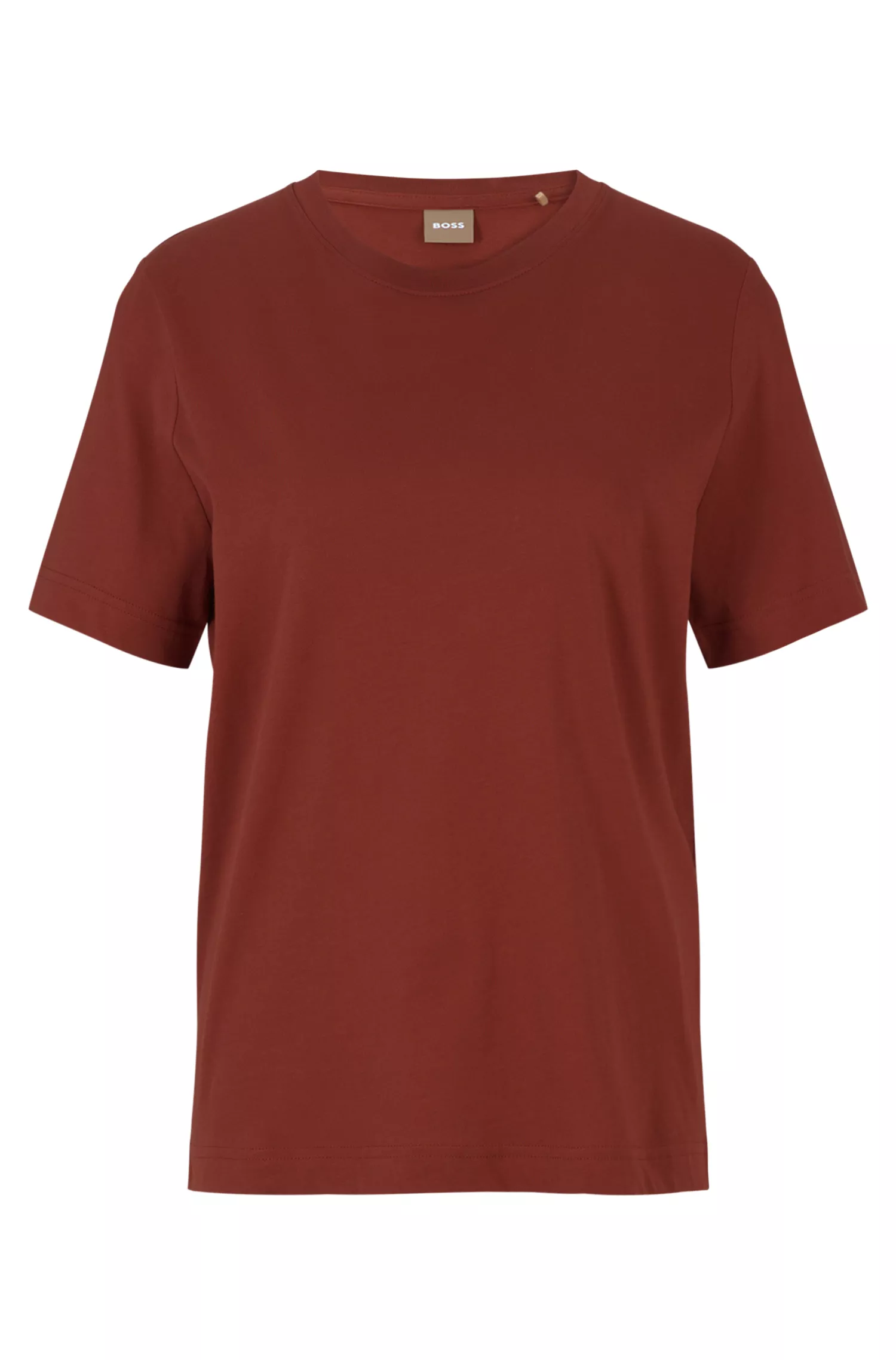 Camiseta BOSS preta de modelagem relaxada em malha de algodão