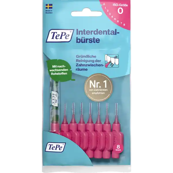 Interdentalbürsten Pink, ISO 0, 0,4 mm, 8 Stück