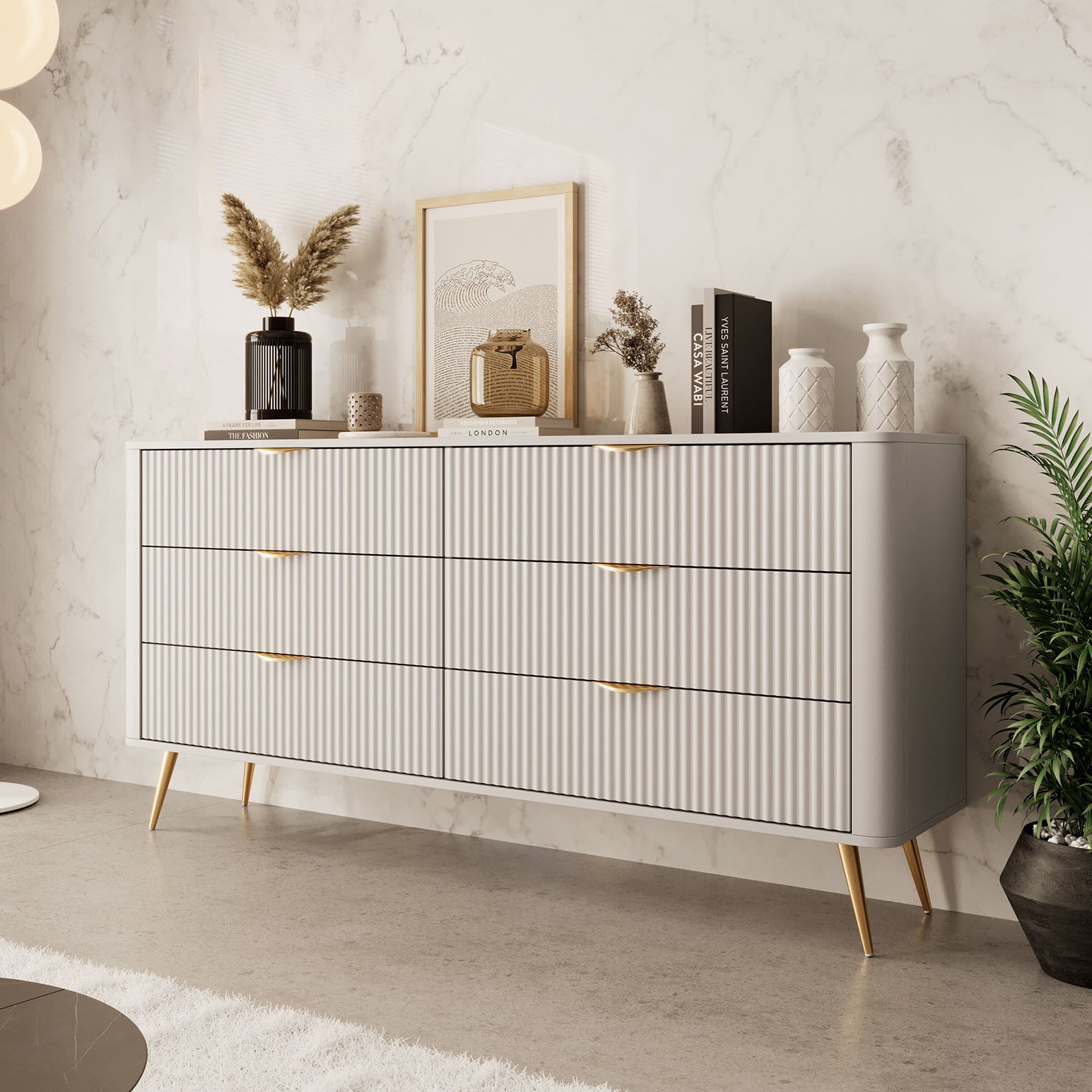 Lima - Ladekast - Beige - 163x38x81 cm
