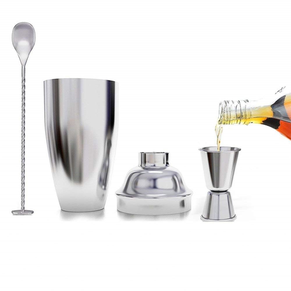 (5-tlg. Set) 0.55L Edelstahl Cocktail Mixer Bar Shaker Kit