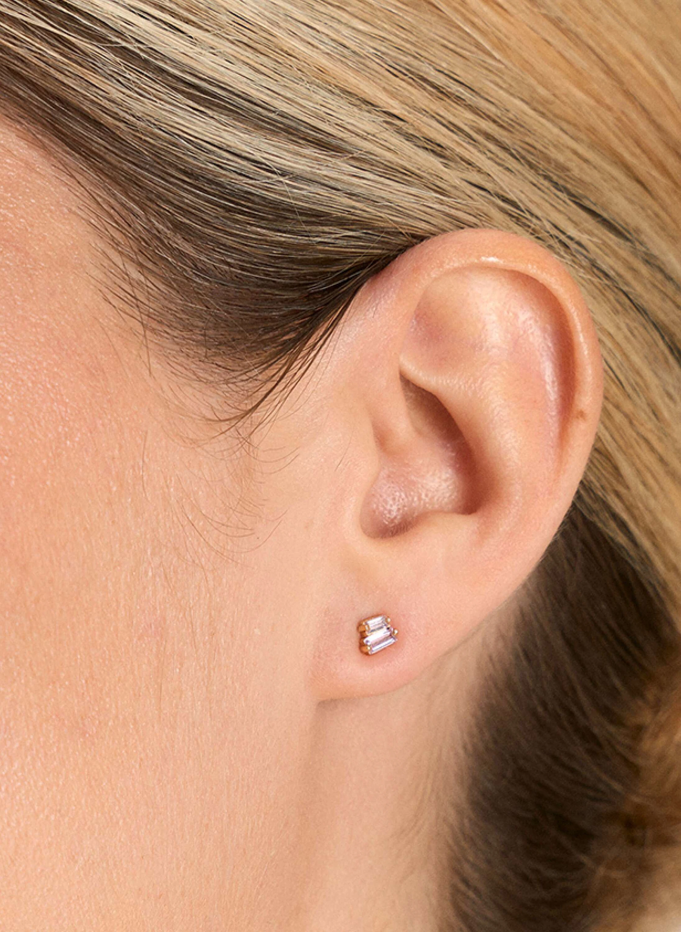 OHH LUILU Ohrstecker DOUBLE BAGUETTE STUDS ROSE by GLAMBOU