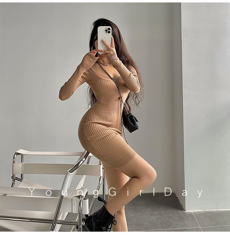 RainGirl - Gebreide mini-schedejurk