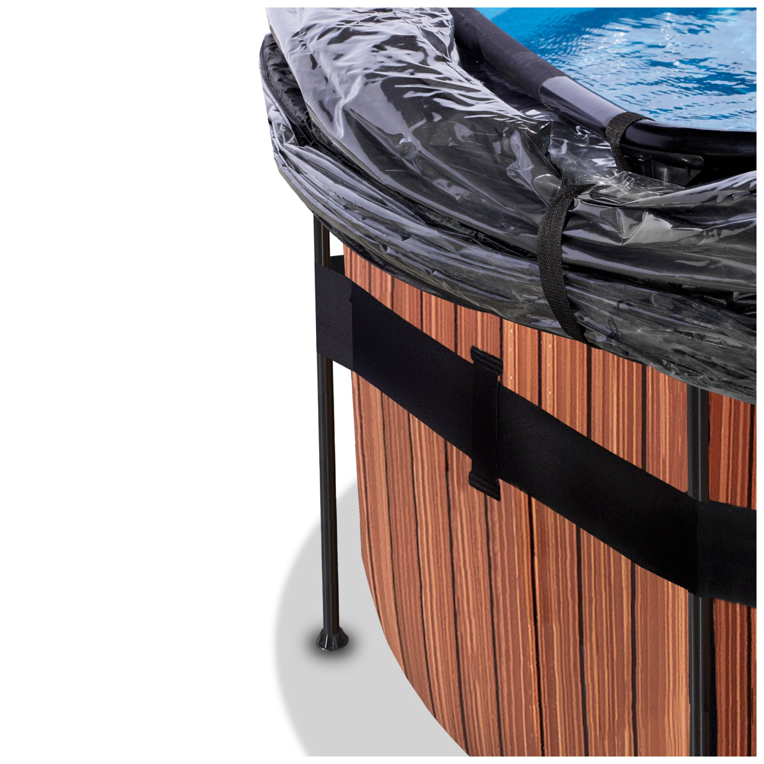 EXIT Wood zwembad ø450x122cm met zandfilterpomp en overkapp