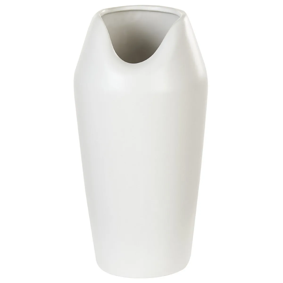 Beliani Apamea - Vase décoratif en céramique 33 cm - Blanc