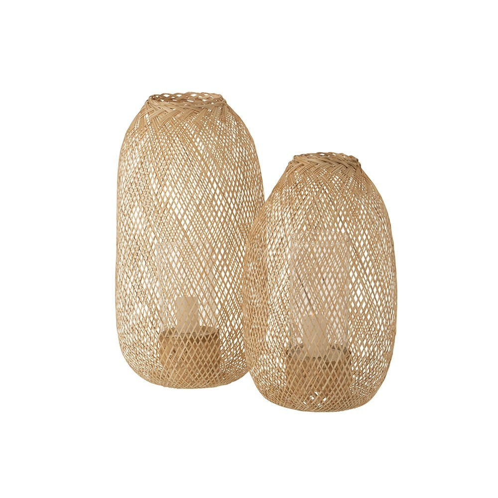 Lanterne hazel bambou naturel large