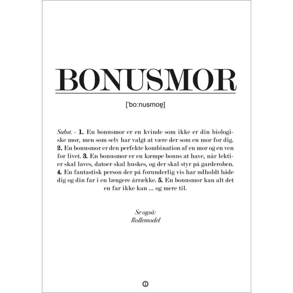 Køb Poster & Frame Citatplakat - Bonusmor Definition