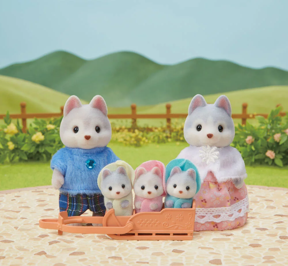 LA FAMILLE HUSKY -SYLVANIAN FAMILLES