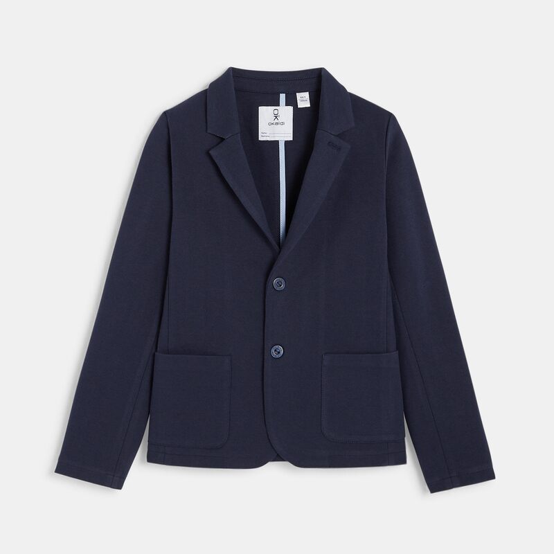 Veste de costume en jersey bleu garçon