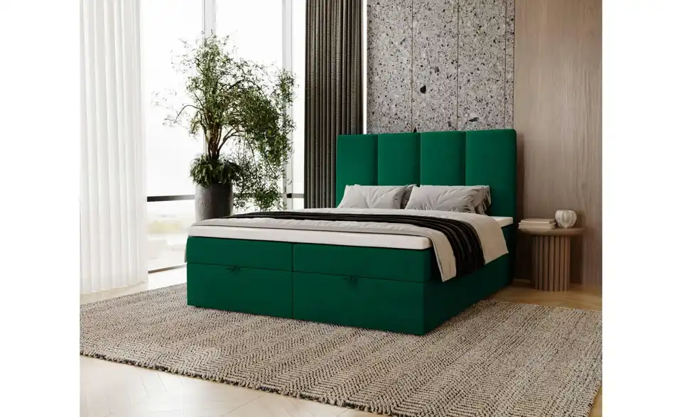 Boxspringbett 121 cm 120x200 cm Grün