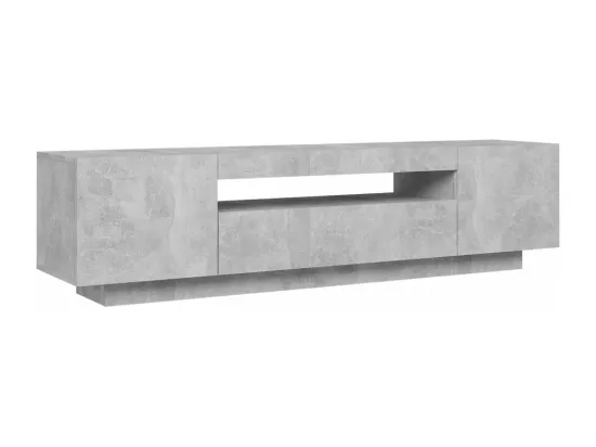 Meuble TV avec lumières LED gris béton 160x35x40 cm