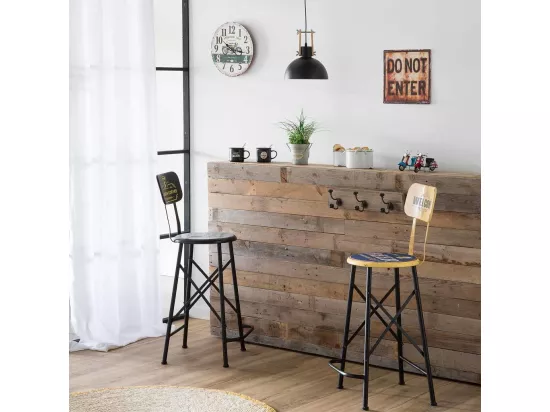 Horloge murale en bois blanc d34x2h