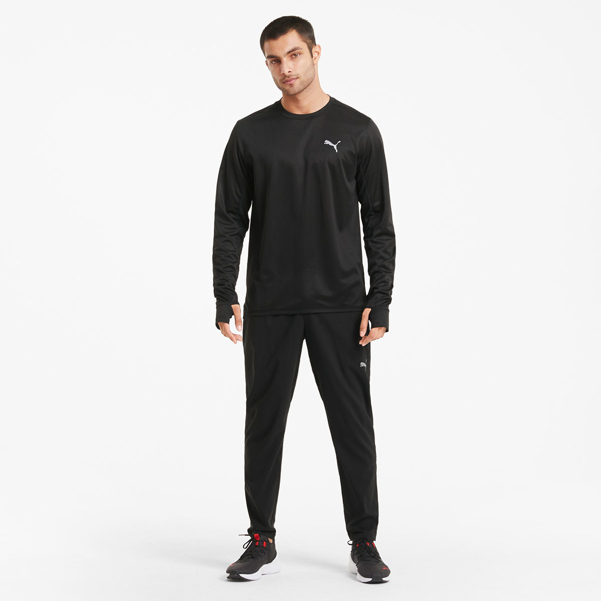 PUMA Run Favorite Hardloopshirt Lange Mouwen Zwart/Zilver Heren
