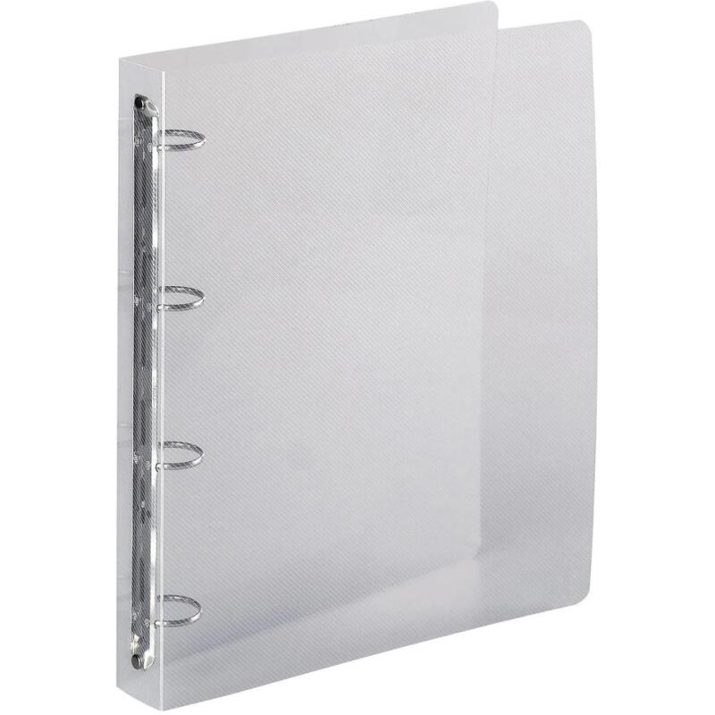 Classeur 4 anneaux plastifié Exacompta Crystal A4 maxi - Dos 4 cm transparent
