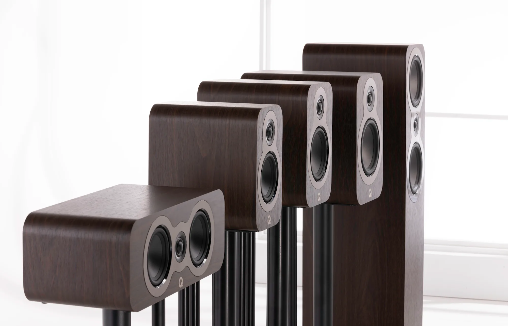 Q Acoustics 3010C Noyer (la paire) Enceintes bibliothèque