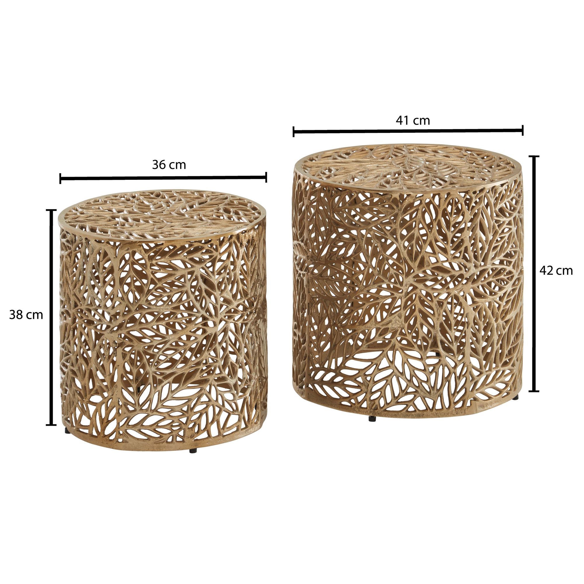 Couchtisch 2er Set FineBuy Design Wohnzimmertisch rund Metall Beistelltisch