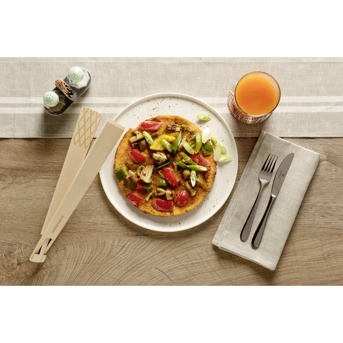 Pince de cuisine et spatules de cuisine 2 en 1 en bois FSC Eco Friendl
