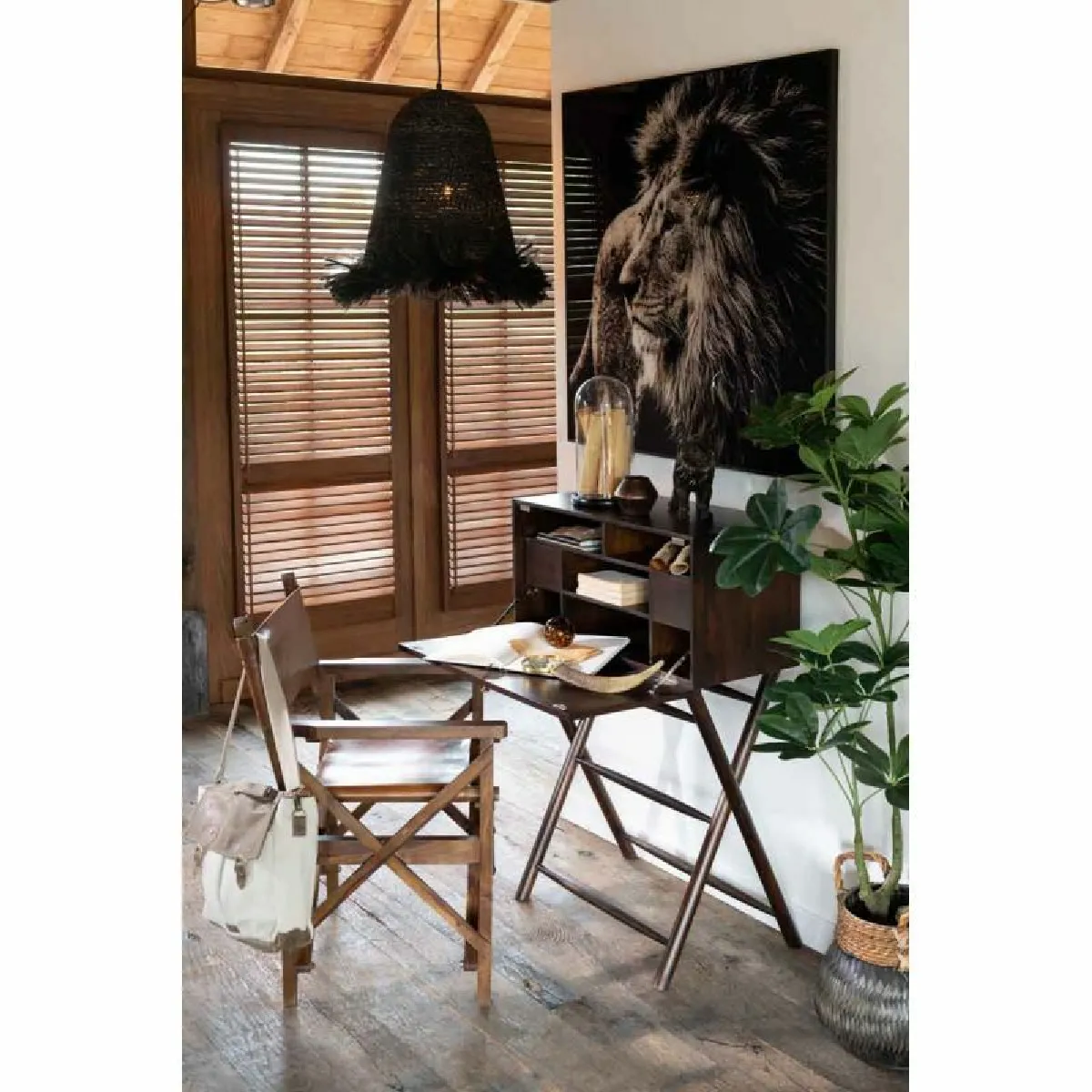 Jolipa Cadre Déco Lion Noir et Blanc