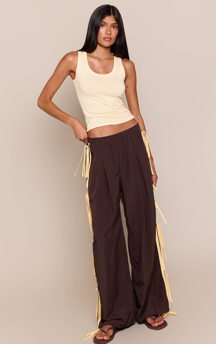 Chocolat Pantalon De Survêtement À Liens Latéraux