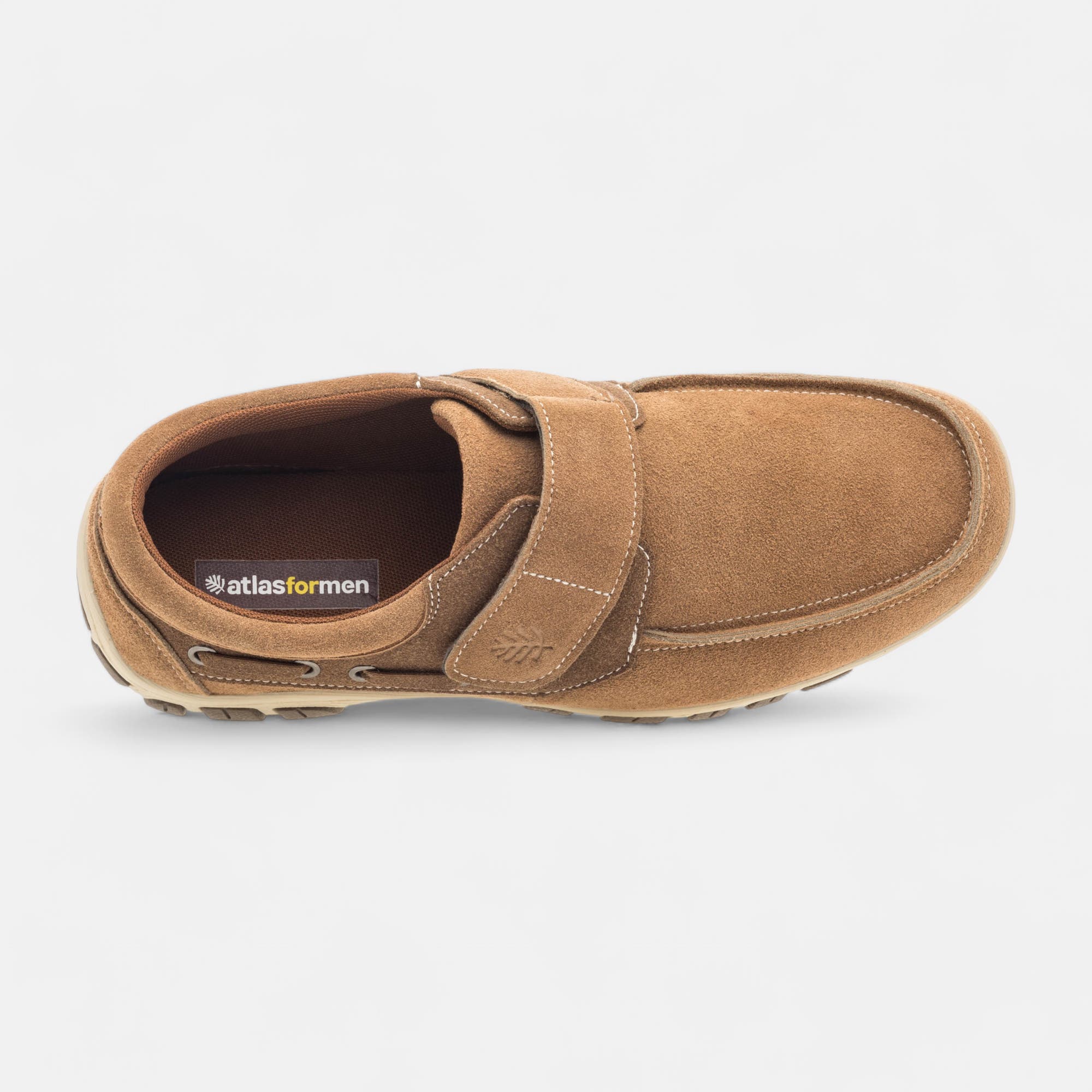 Mocassins pieds sensibles Homme en cuir cognac