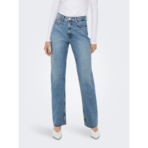 ONLY Riley Life Jeans, Medium Blue Denim, W28/L34