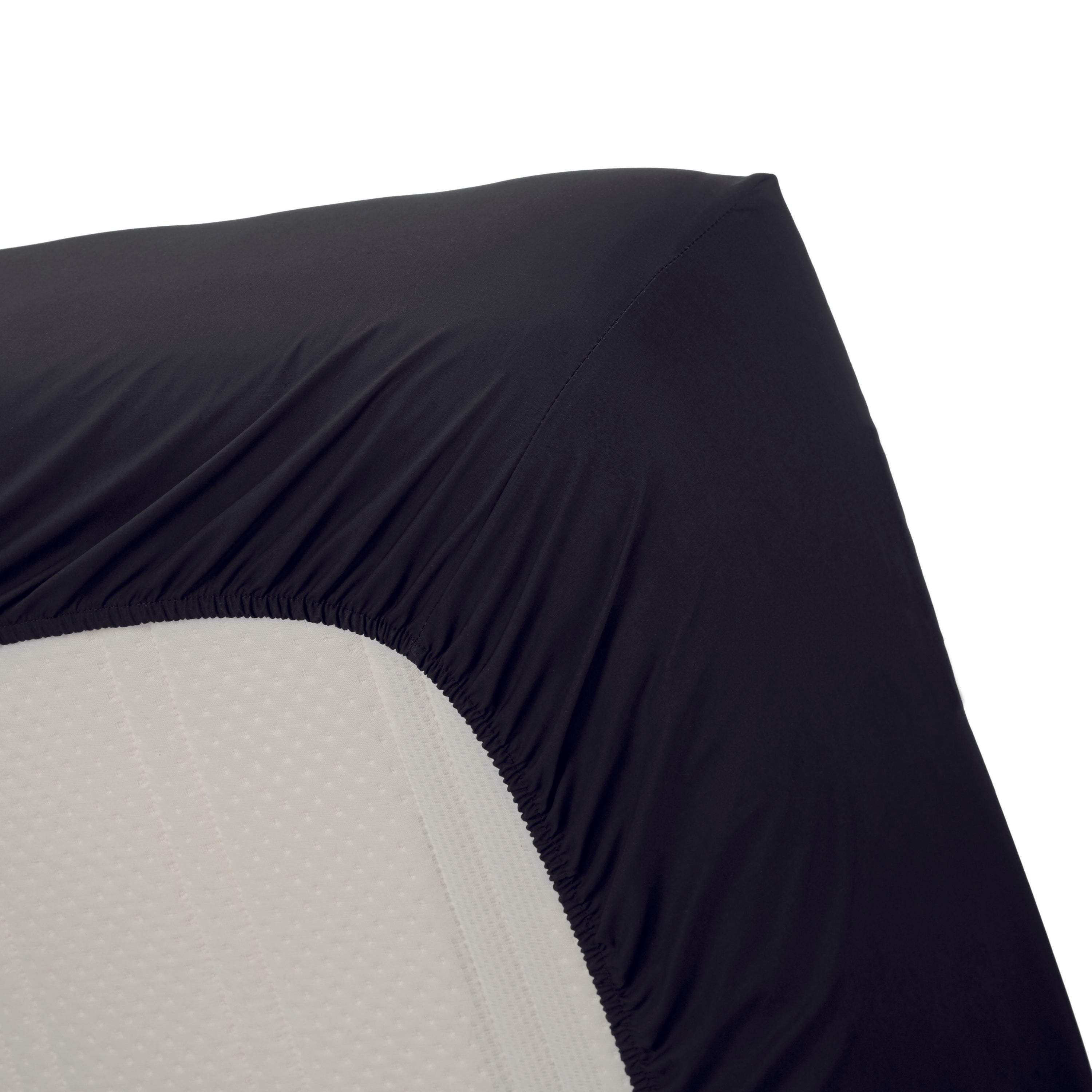 Ambiante Cotton Uni Hoeslaken 160 x 200 cm - Zwart