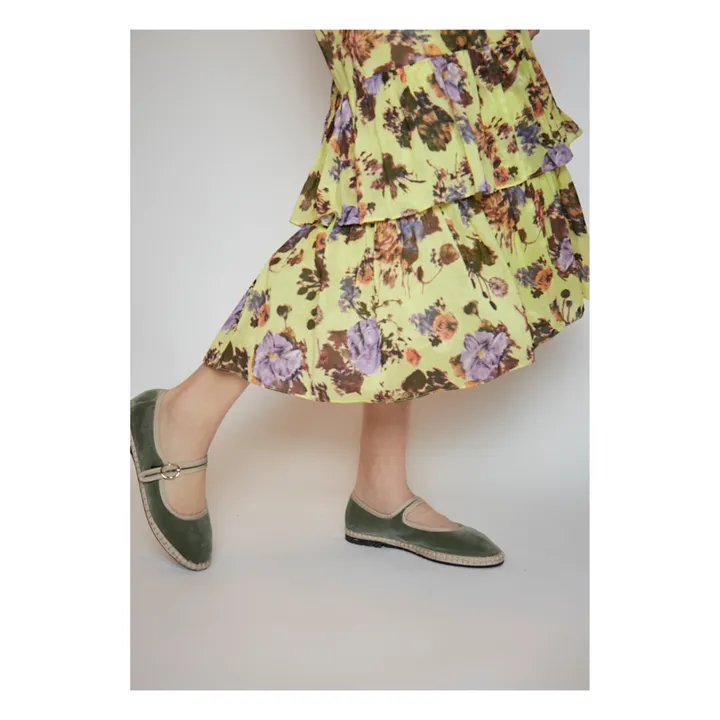 Flabelus Ballerines Slippers Uta Velours | Vert