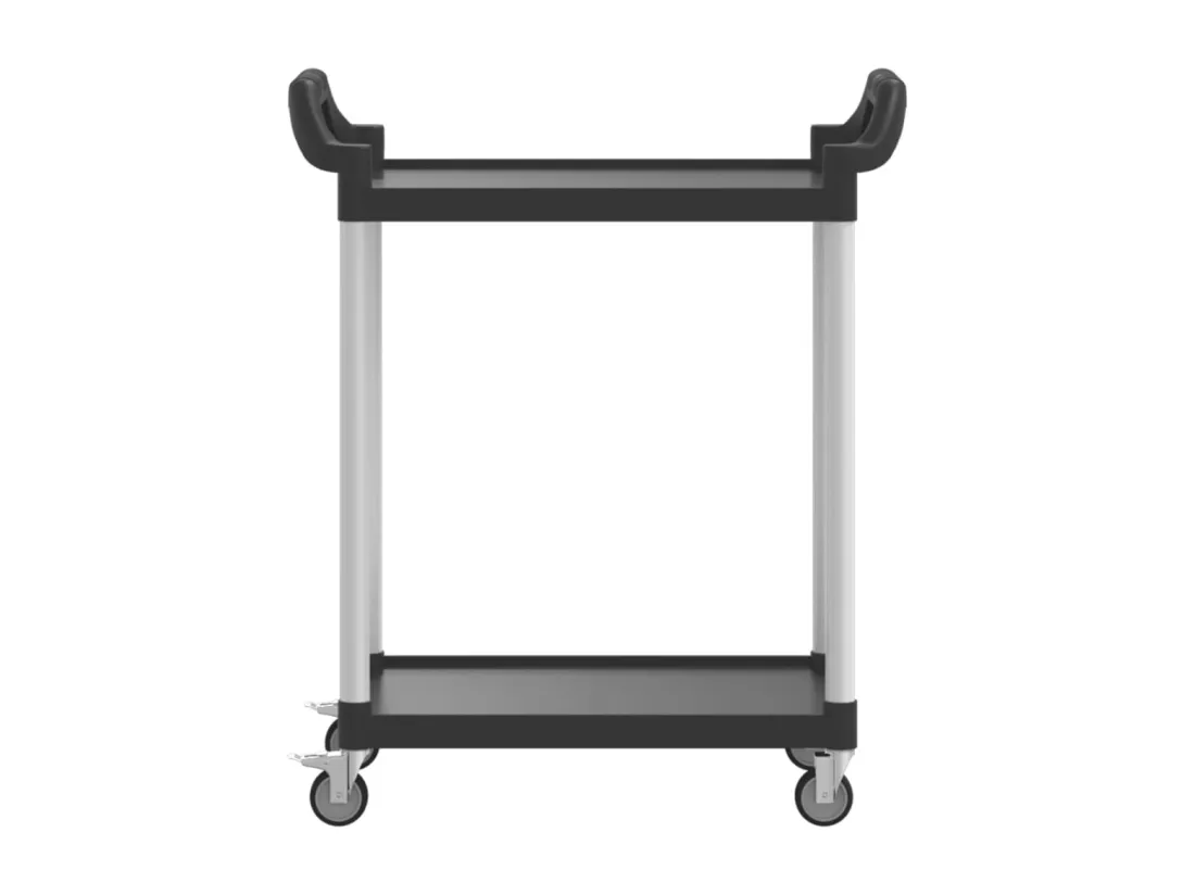 Chariot à 2 niveaux noir 81x41x92 cm aluminium