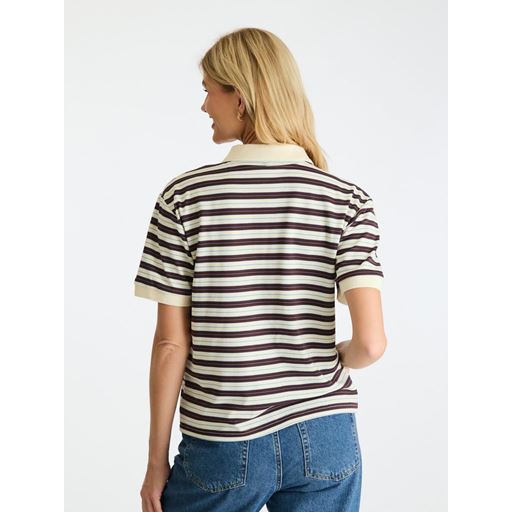 Neo Noir Beta Stripe Polo T-shirt, Brown, 36