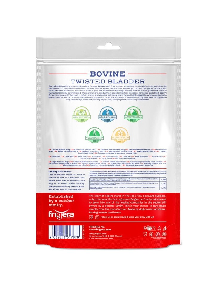 Frigera - Natural Dog Chews Okseblære 250gr