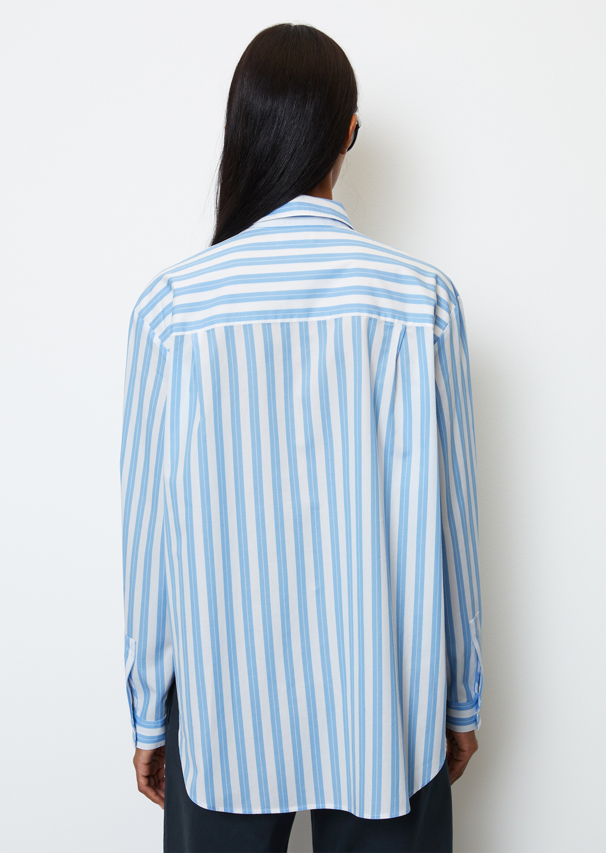 Gestreifte Boyfriend-Bluseaus reinem Organic Cotton