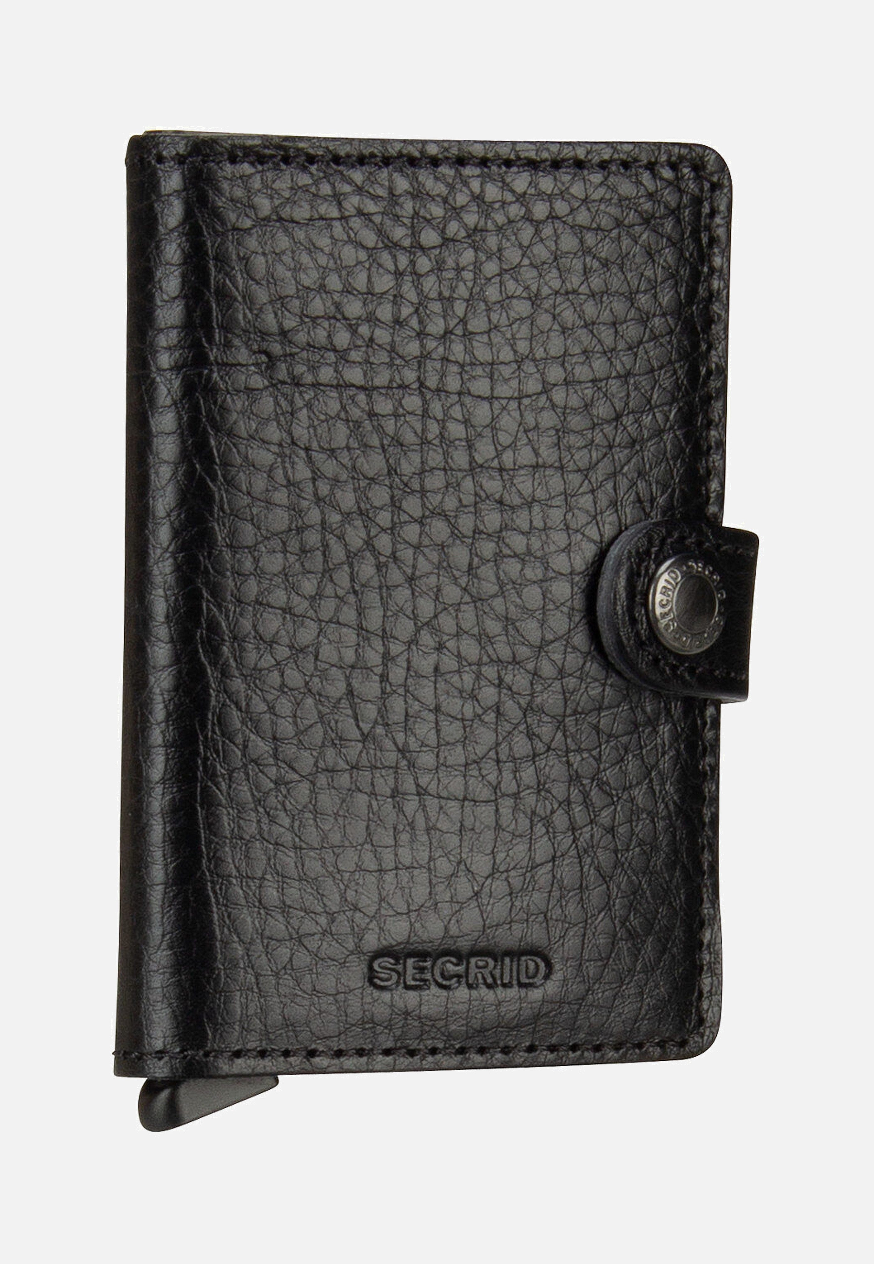 Miniwallet Veg Tanned Black-Black - Portemonnaie