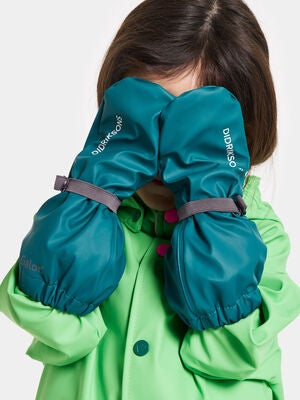 Didriksons Pileglove Fôrede Regnvotter, Petrol Green